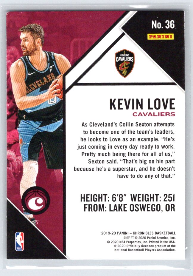 2019-20 Panini Chronicles #36 Kevin Love SN