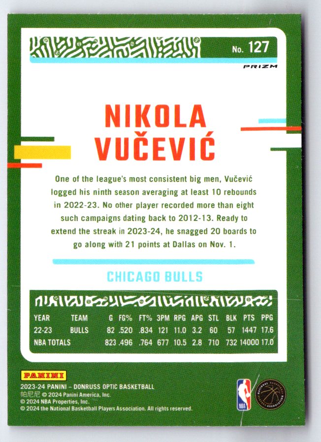 2023-24 Donruss Optic #127 Nikola Vucevic