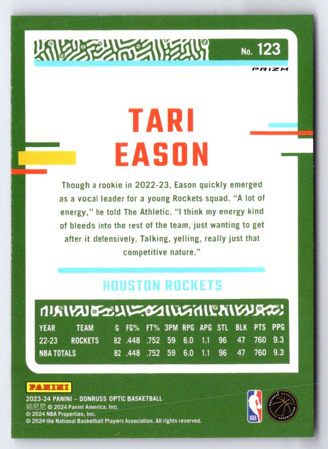 2023-24 Donruss Optic #123 Tari Eason