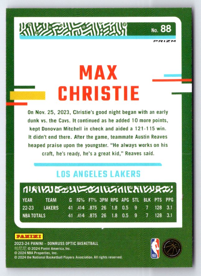2023-24 Donruss Optic #88 Max Christie