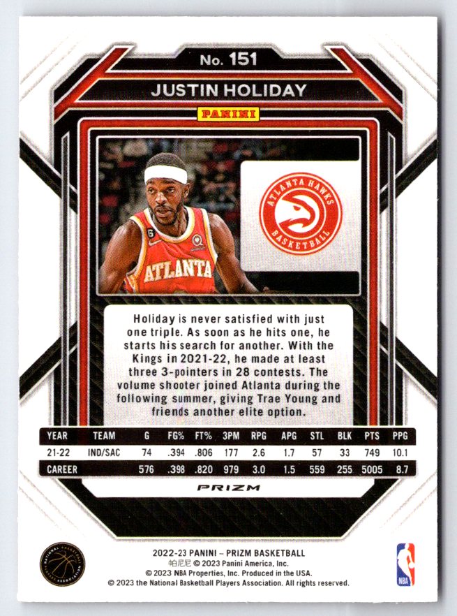 2022-23 Panini Prizm #151 Justin Holiday
