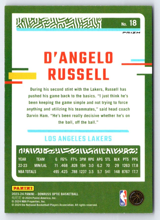 2023-24 Donruss Optic #18 D'Angelo Russell