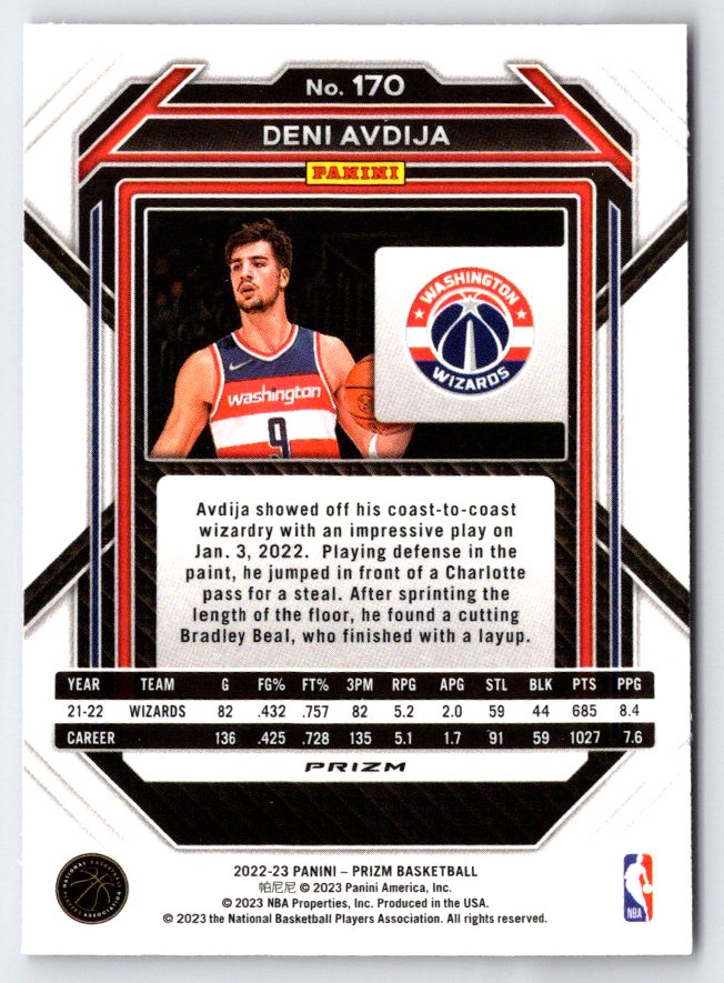 2022-23 Panini Prizm #170 Deni Avdija
