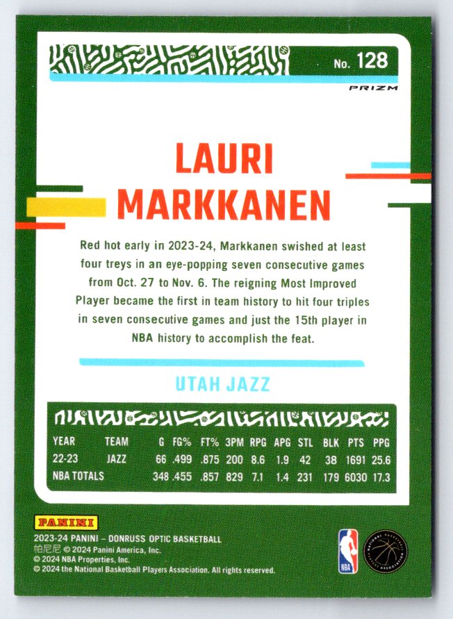 2023-24 Donruss Optic #128 Lauri Markkanen