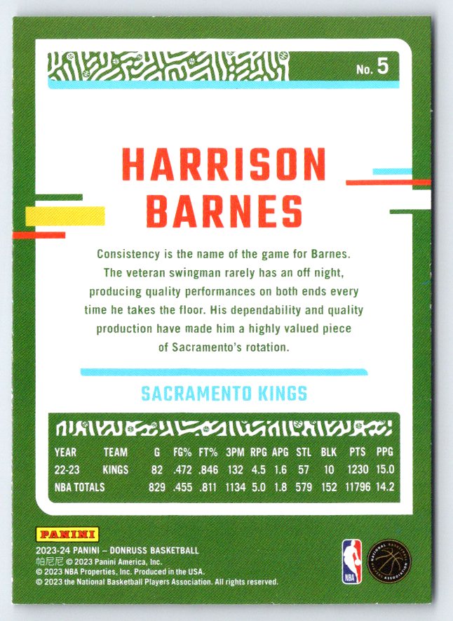 2023-24 Donruss #5 Harrison Barnes