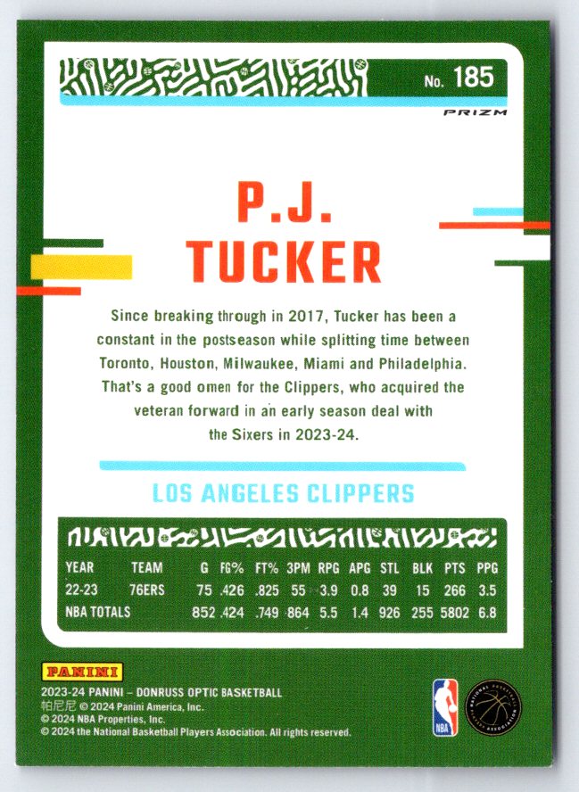 2023-24 Donruss Optic #185 P.J. Tucker