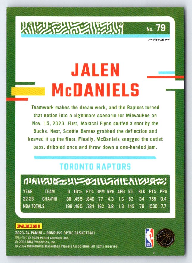 2023-24 Donruss Optic #79 Jalen McDaniels
