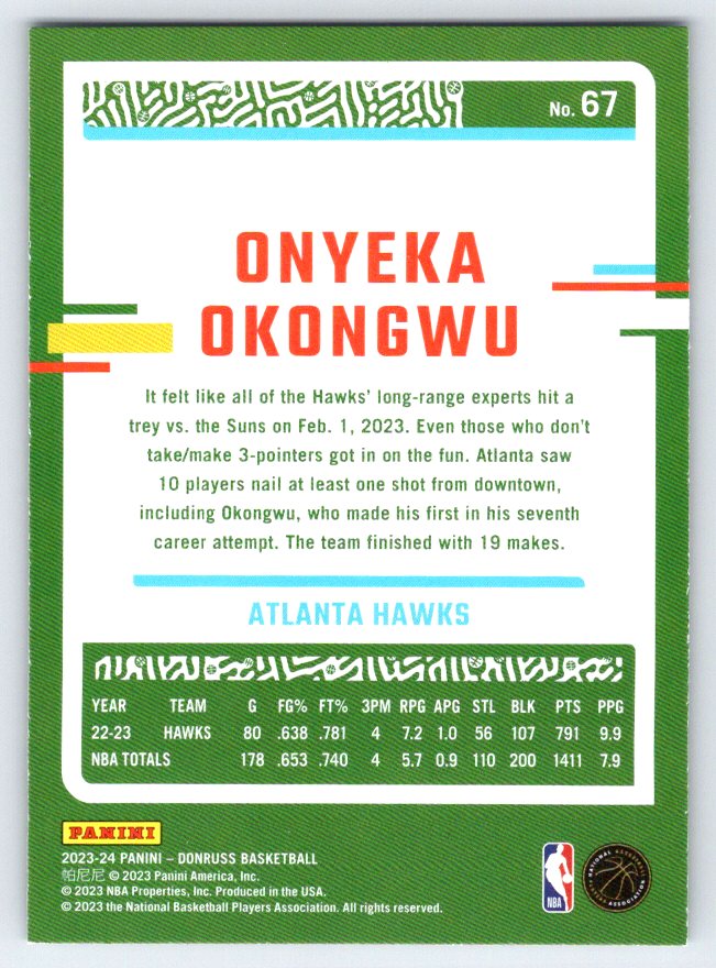 2023-24 Donruss #67 Onyeka Okongwu