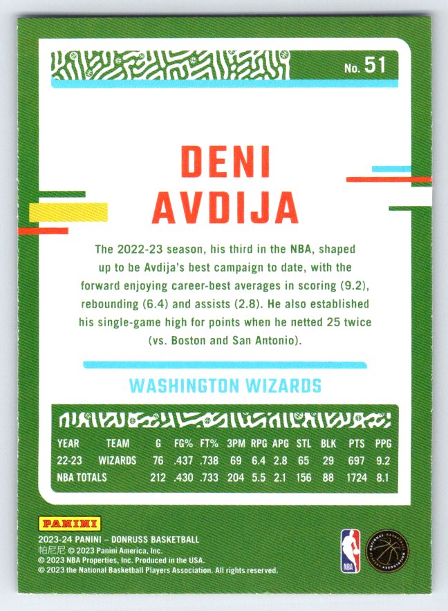 2023-24 Donruss #51 Deni Avdija