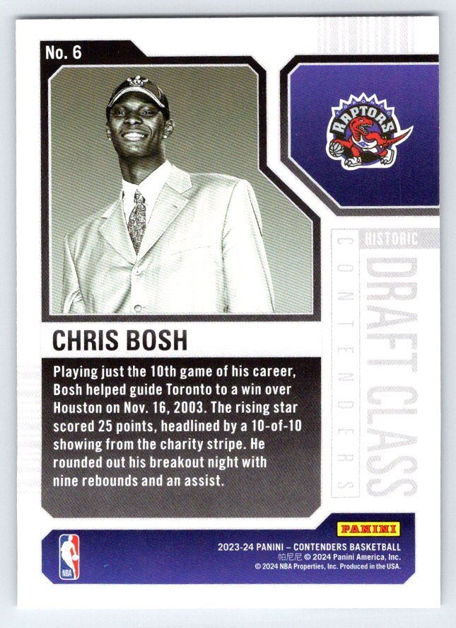 2023-24 Panini Contenders #6 Chris Bosh