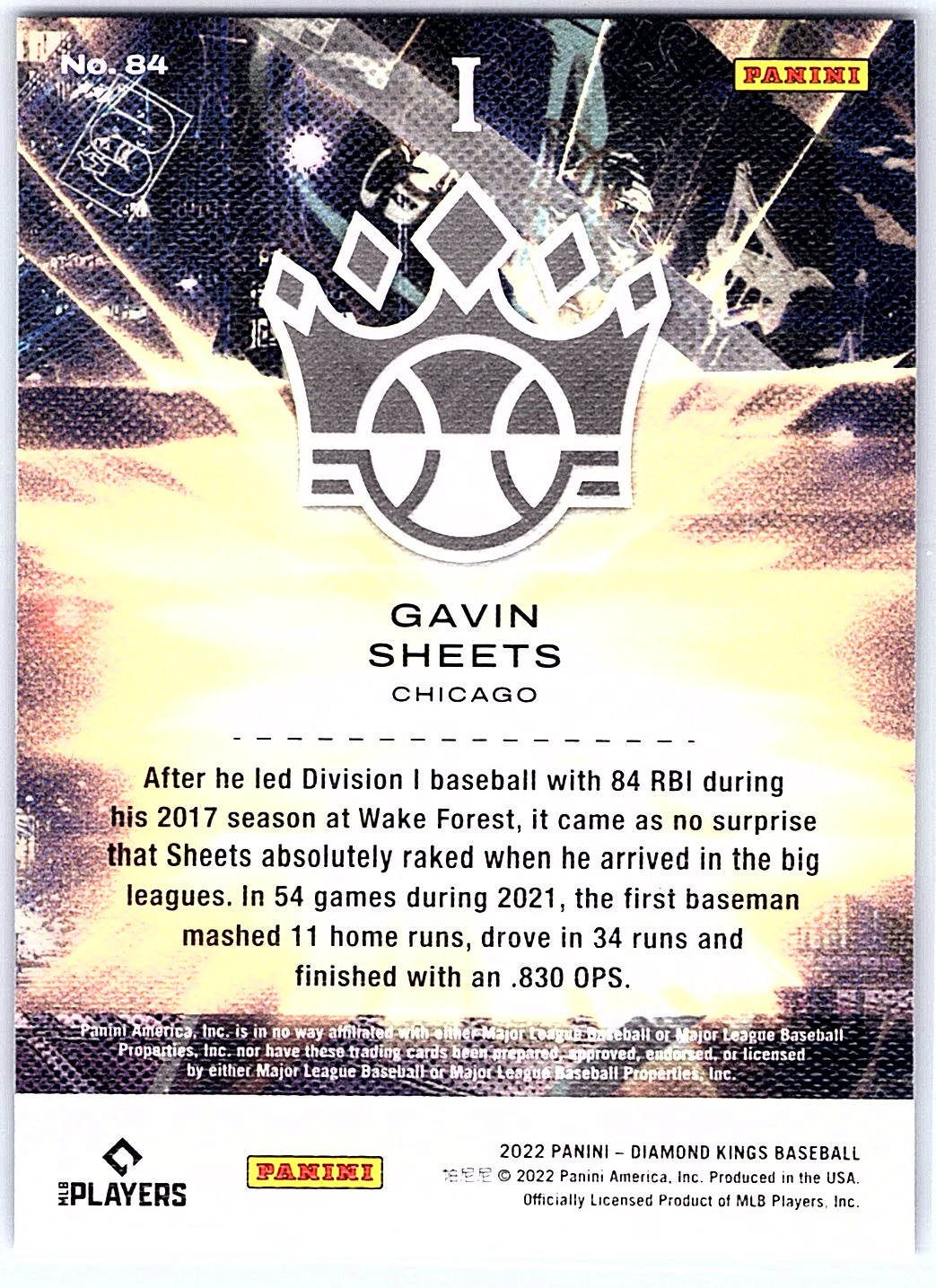 2022 Panini Diamond Kings #84 Gavin Sheets