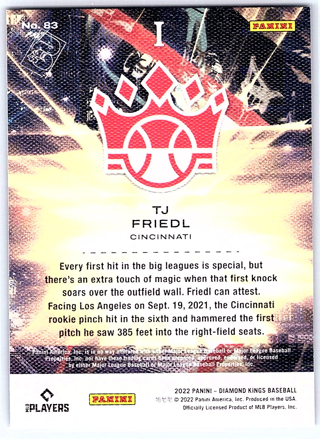 2022 Panini Diamond Kings #83 TJ Friedl