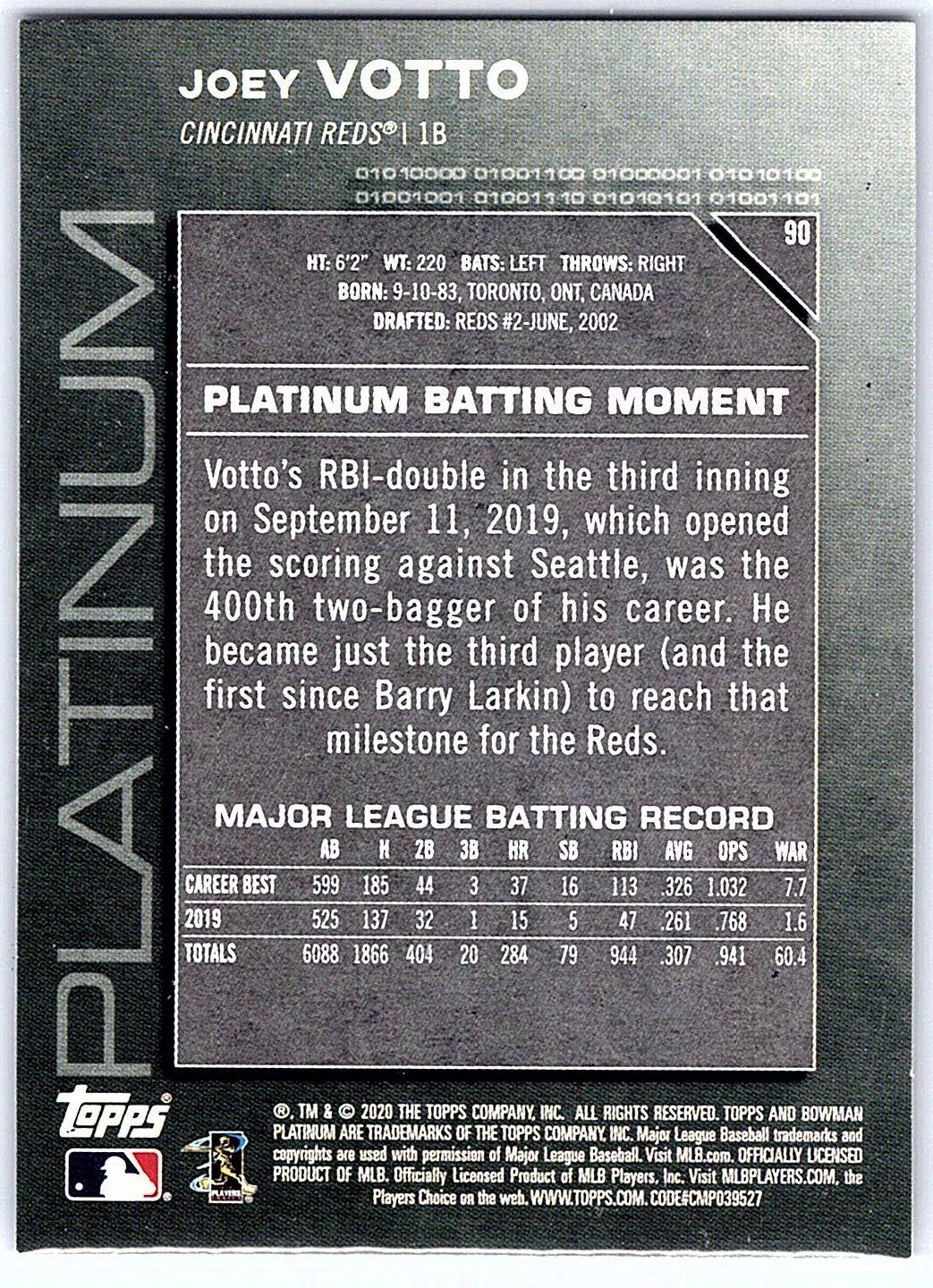 2020 Bowman Platinum #90 Joey Votto