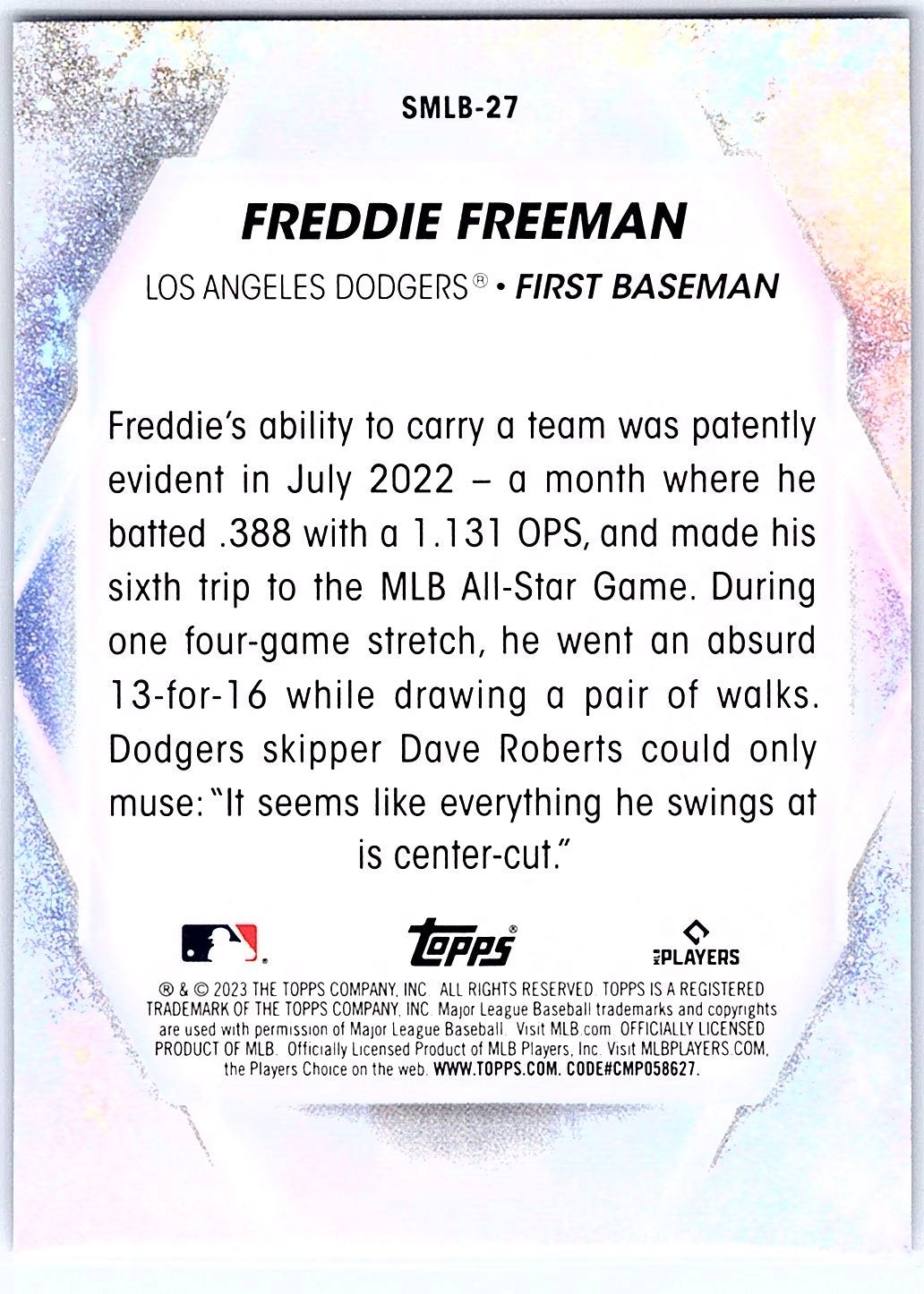 2023 Topps #SMoz-27 Freddie Freeman Stars of Moz