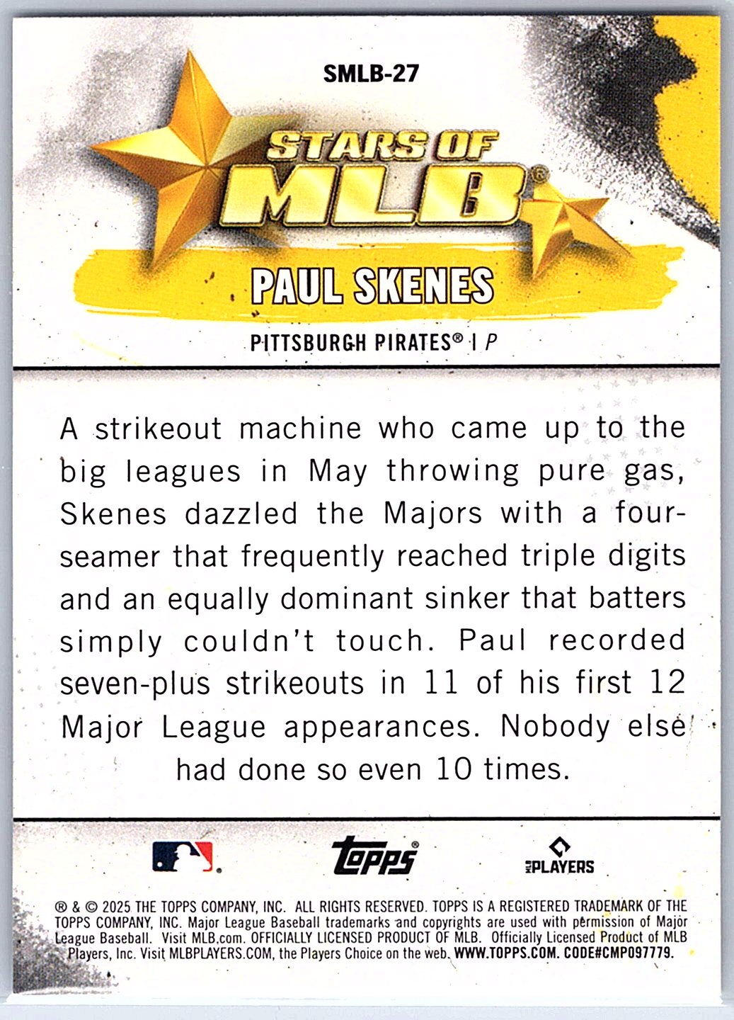 2025 Topps #SMoz-27 Paul Skenes