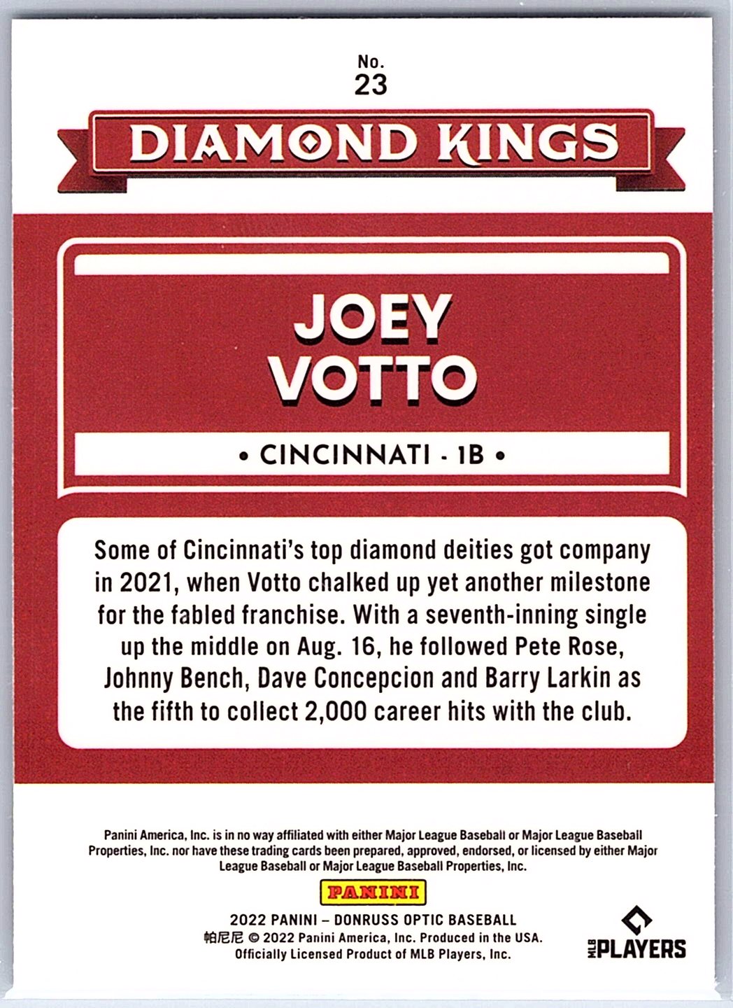 2022 Donruss Optic #23 Joey Votto