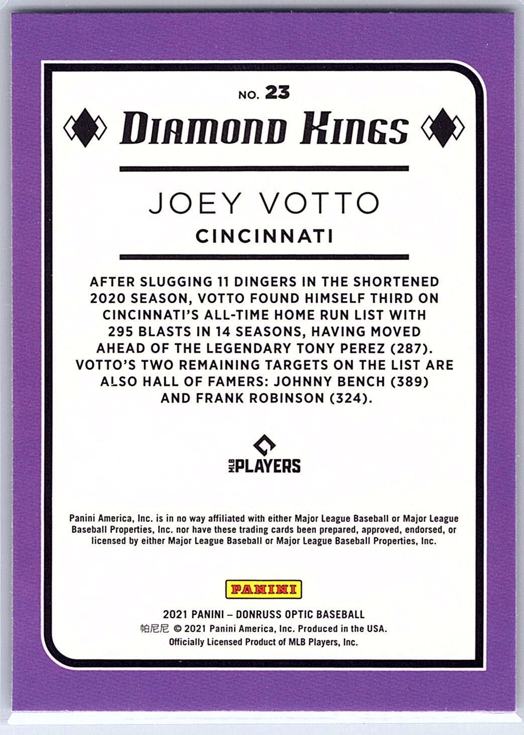 2021 Donruss Optic #23 Joey Votto