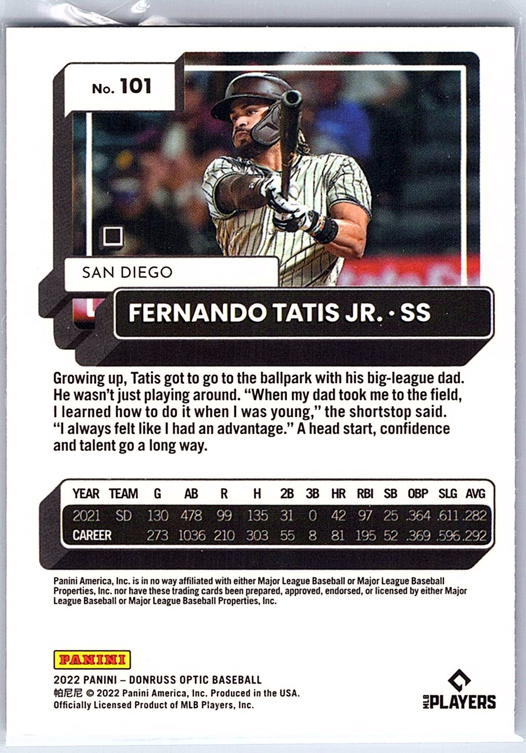 2022 Donruss Optic #101 Fernando Tatis Jr.