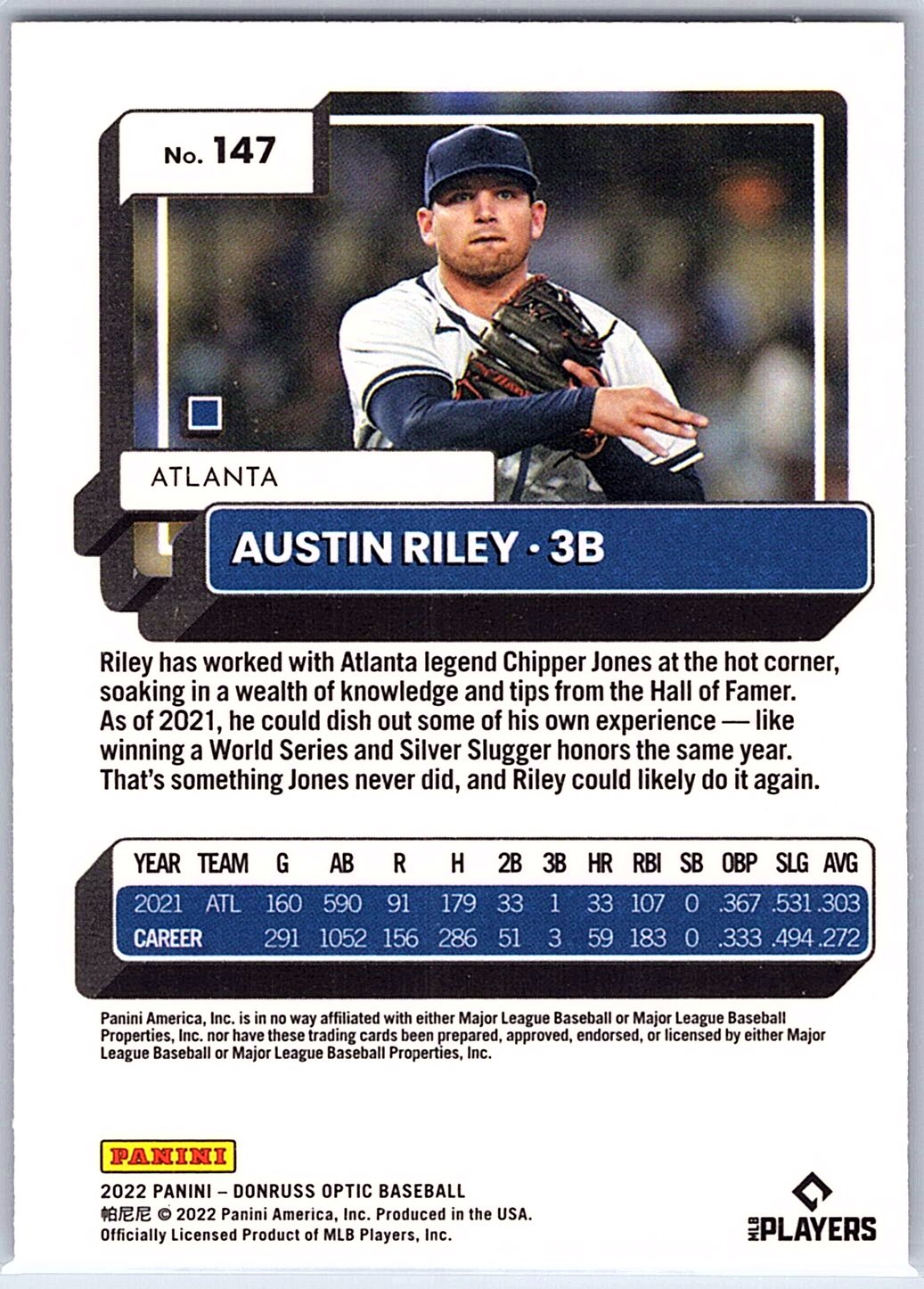 2022 Donruss Optic #147 Austin Riley