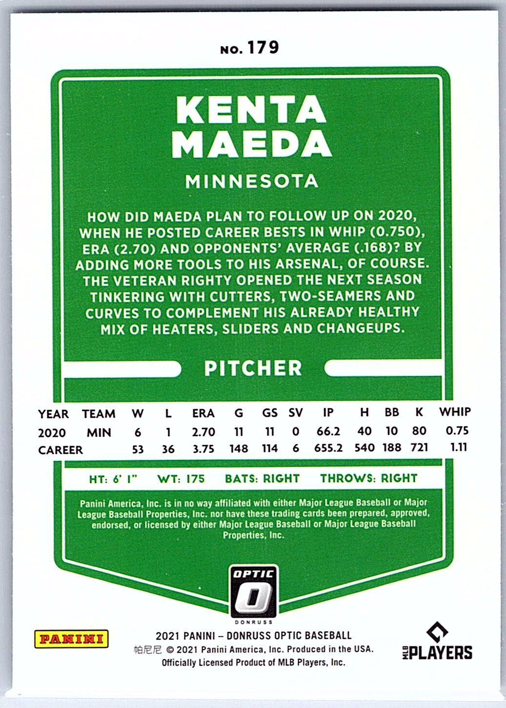 2021 Donruss Optic #179 Kenta Maeda