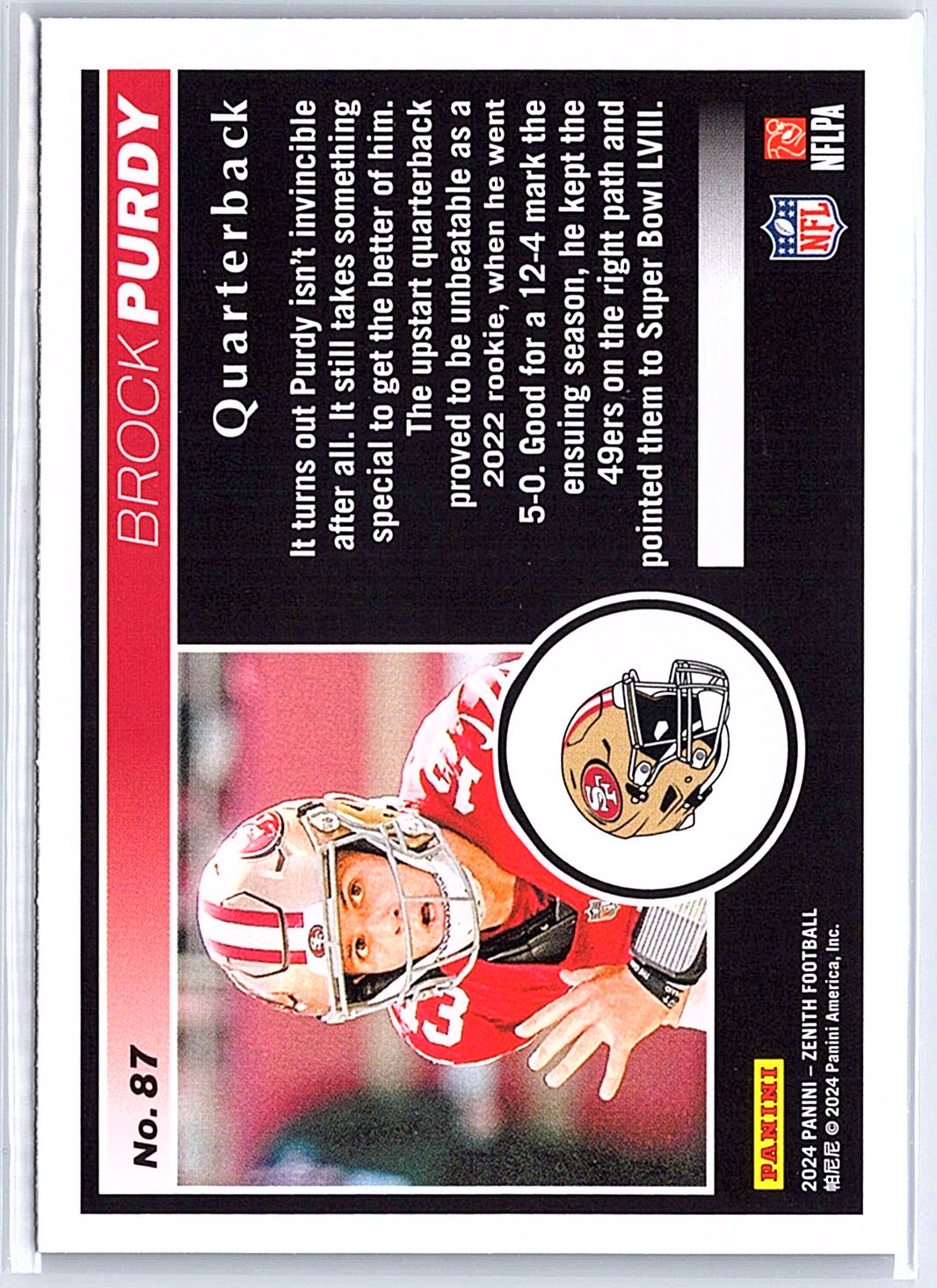2024 Panini Zenith #87 Brock Purdy