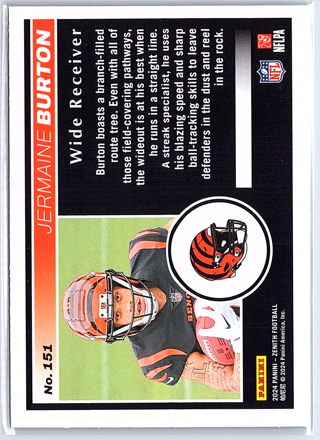 2024 Panini Zenith #151 Jermaine Burton RC Rookie