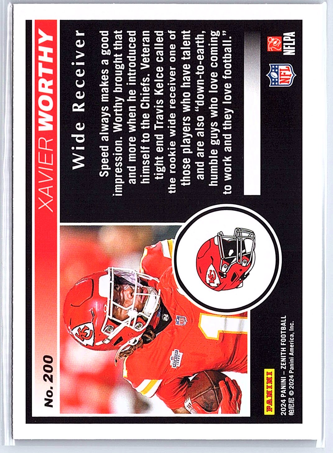 2024 Panini Zenith #200 Xavier Worthy RC Rookie