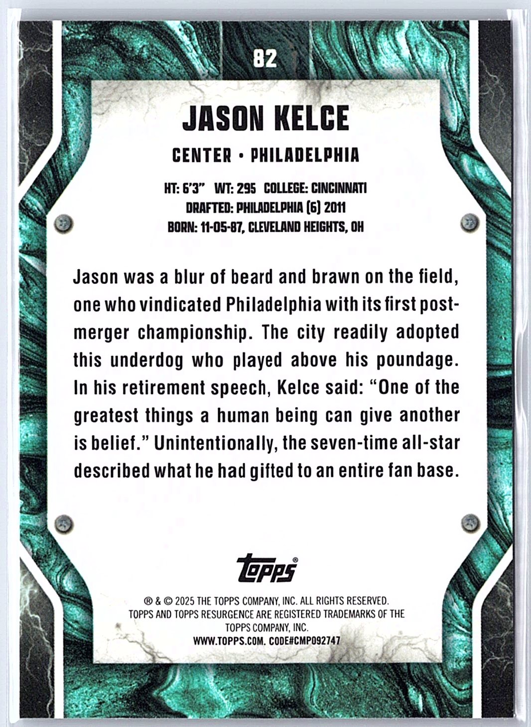 2024 Topps Resurgence #82 Jason Kelce