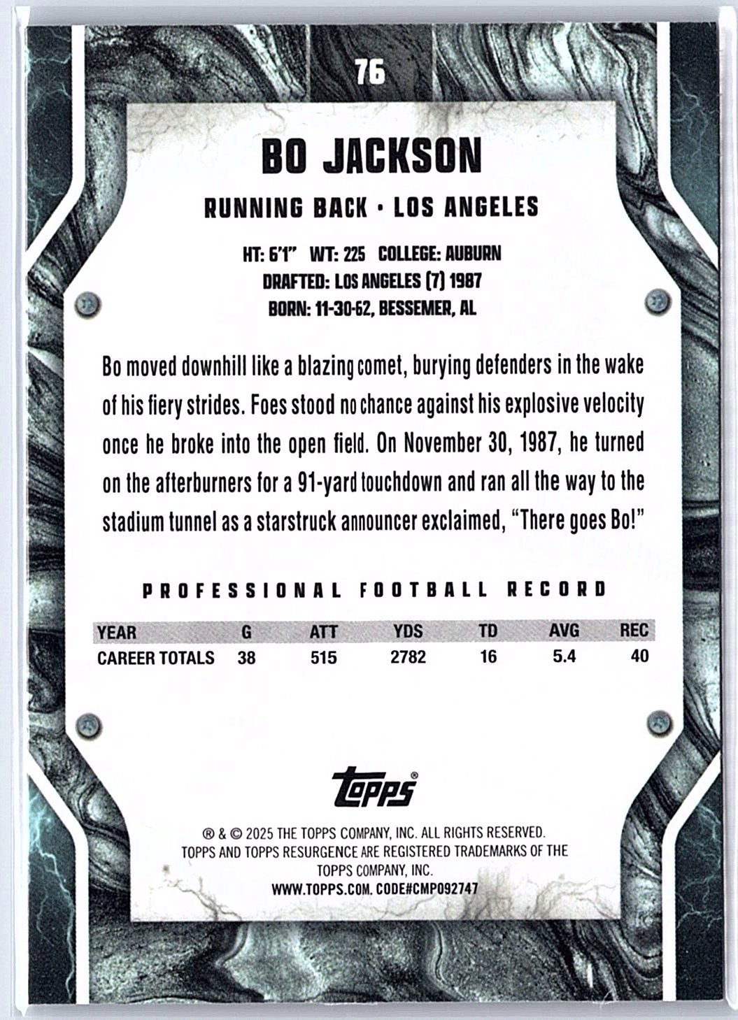 2024 Topps Resurgence #76 Bo Jackson