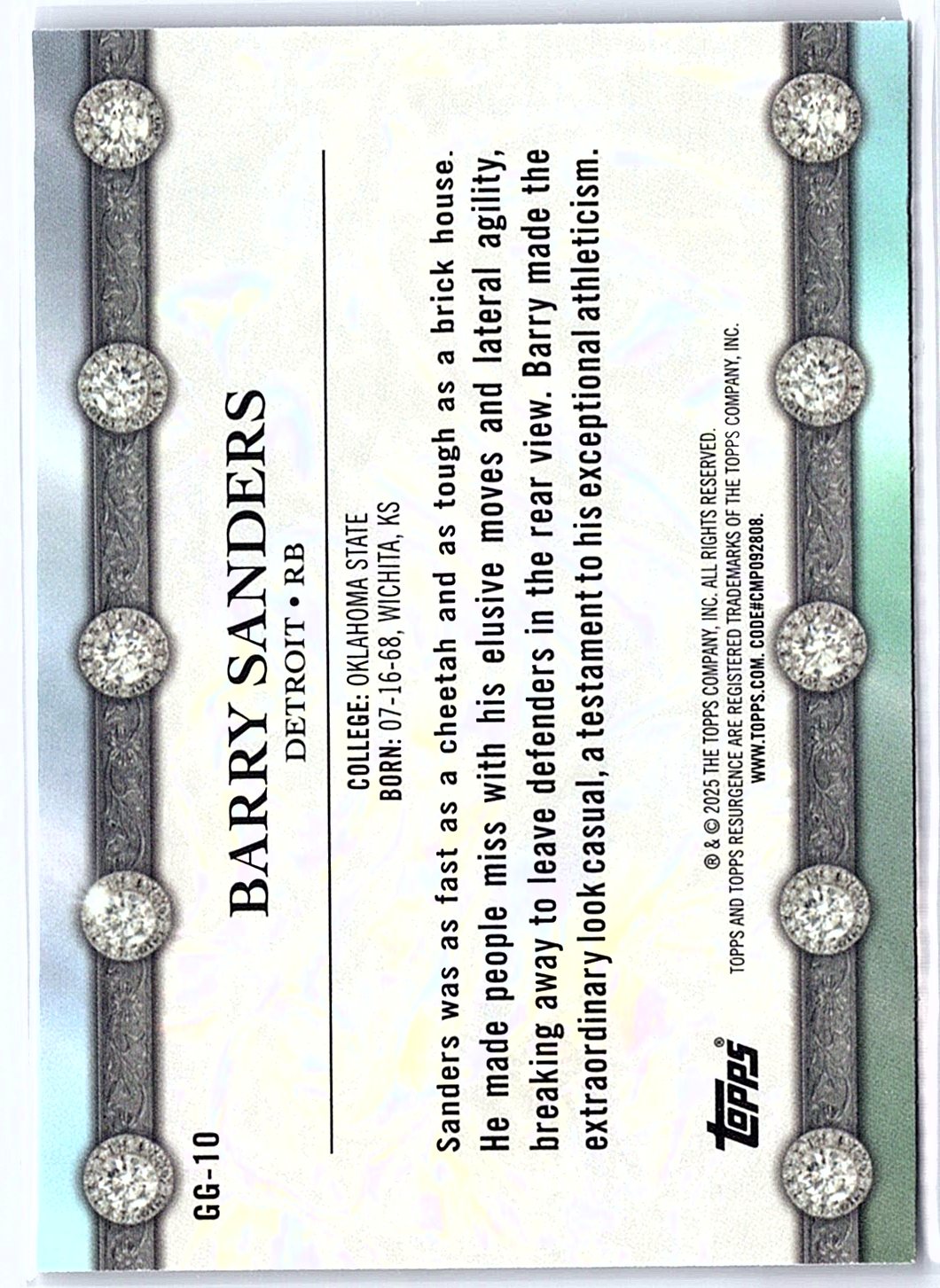 2024 Topps Resurgence #GG-10 Barry Sanders