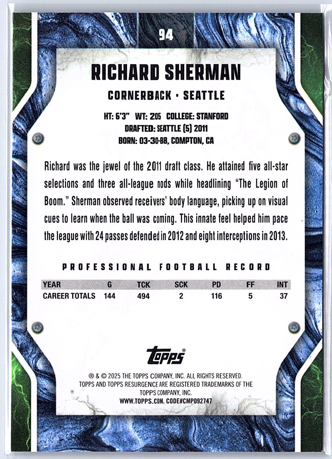 2024 Topps Resurgence #94 Richard Sherman