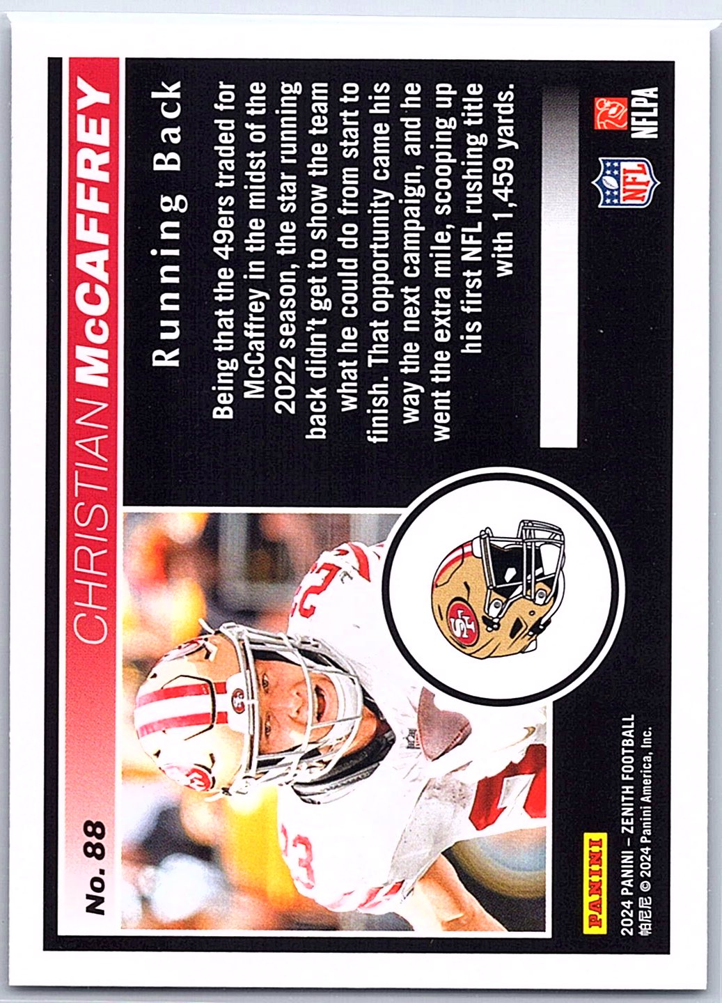 2024 Panini Zenith #88 Christian McCaffrey