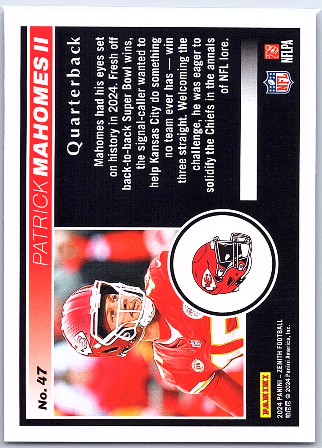 2024 Panini Zenith #47 Patrick Mahomes II