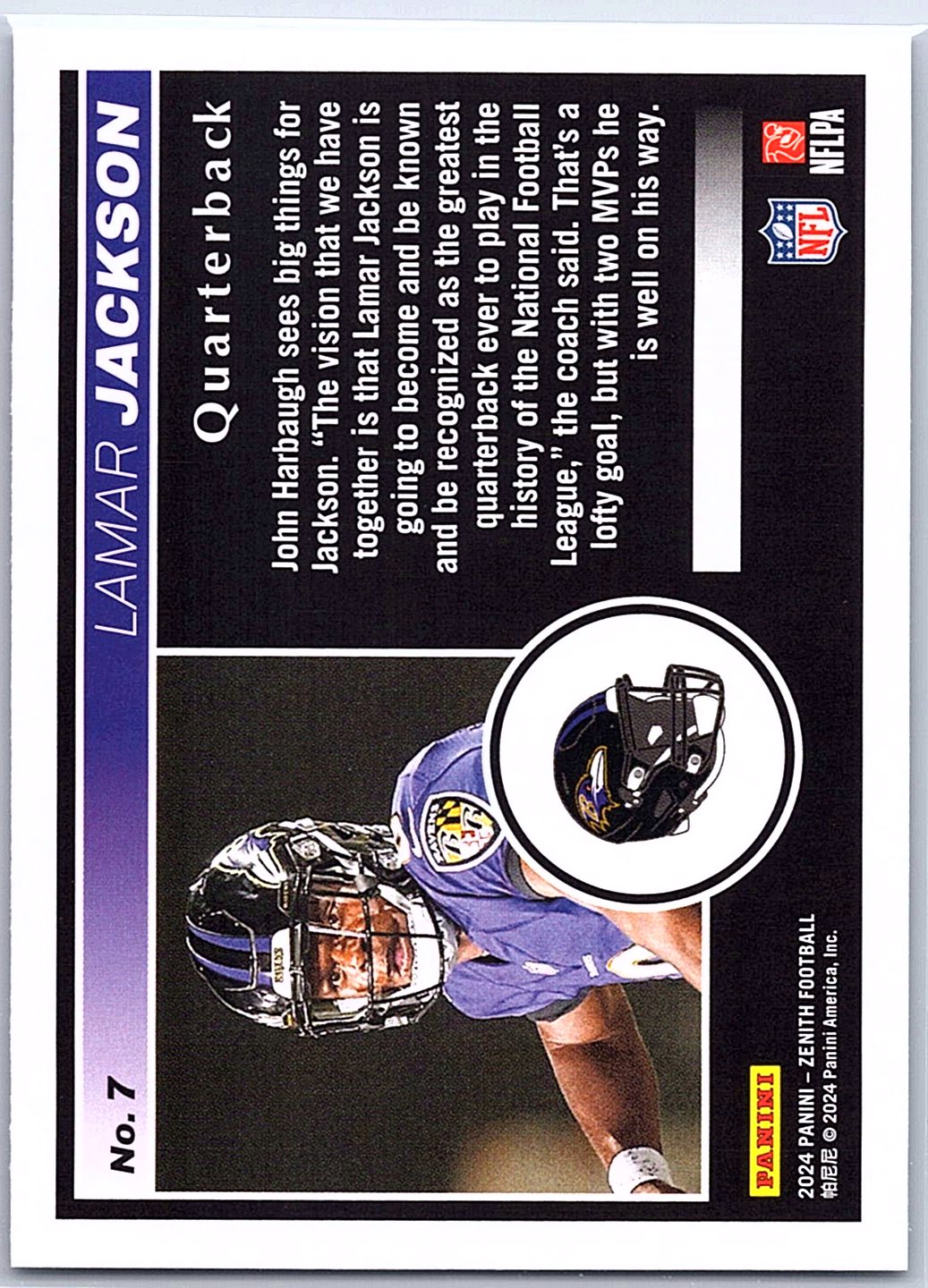 2024 Panini Zenith #7 Lamar Jackson