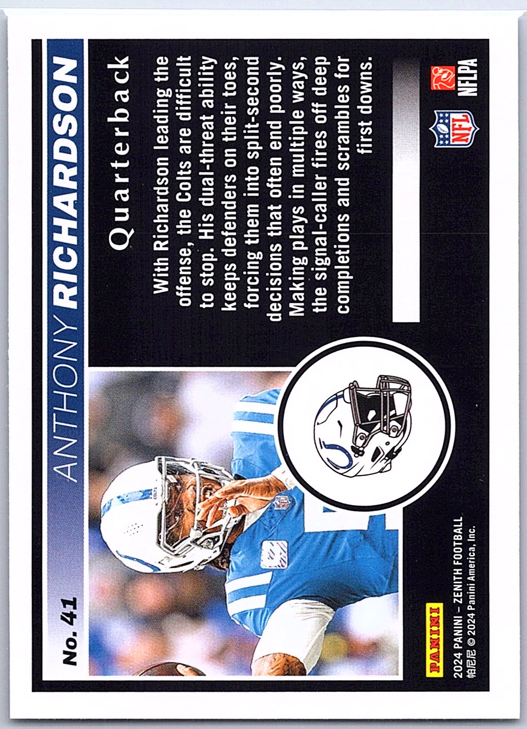 2024 Panini Zenith #41 Anthony Richardson