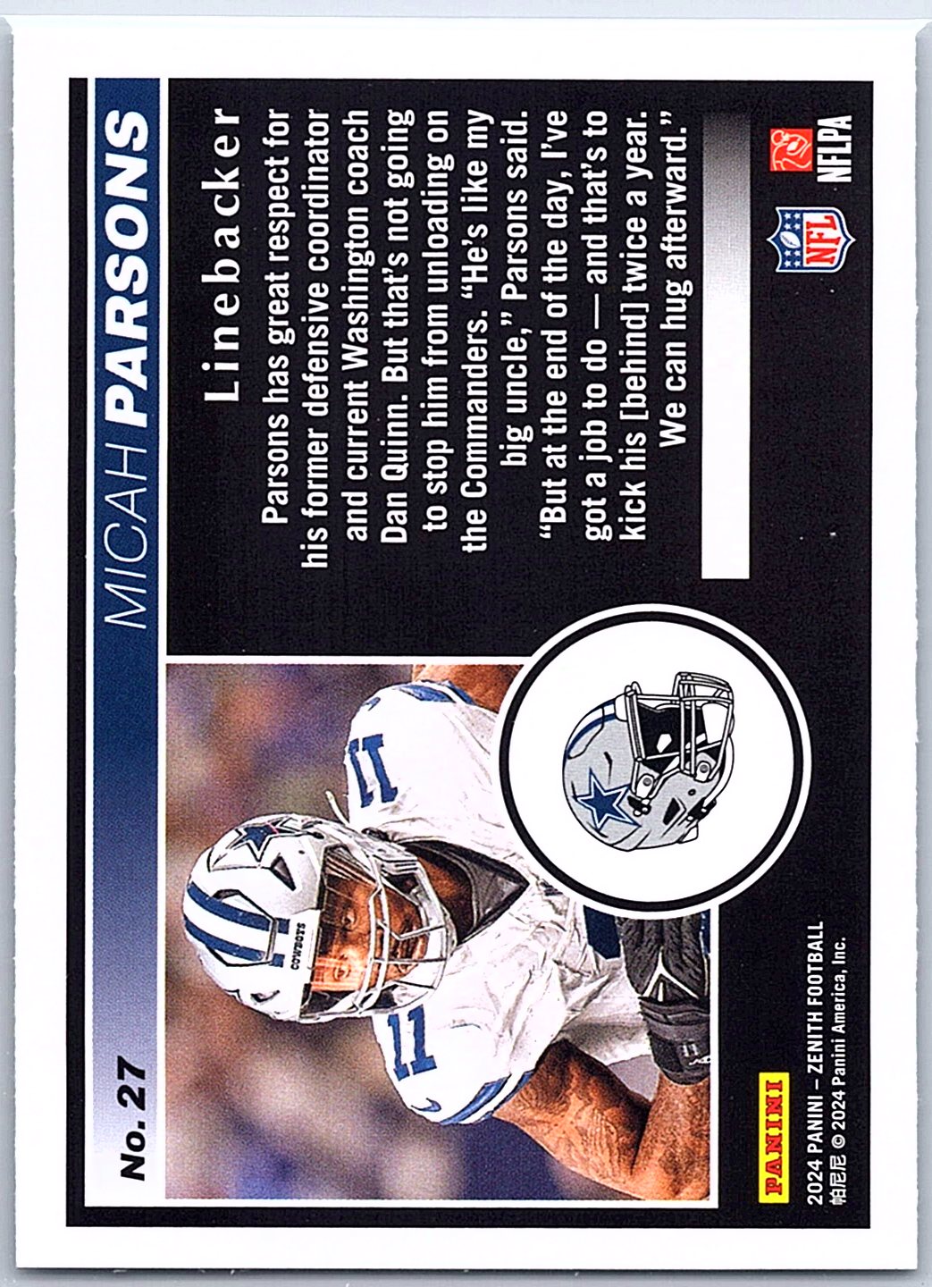 2024 Panini Zenith #27 Micah Parsons
