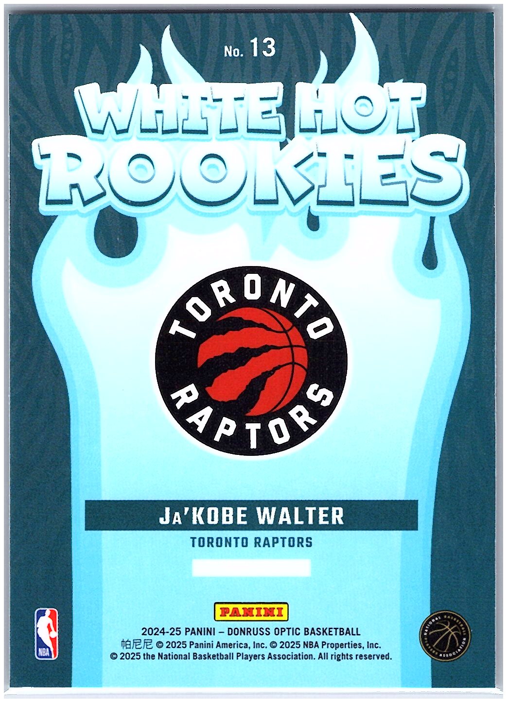 2024-25 Donruss Optic #13 Ja'Kobe Walter White Hot Rookies