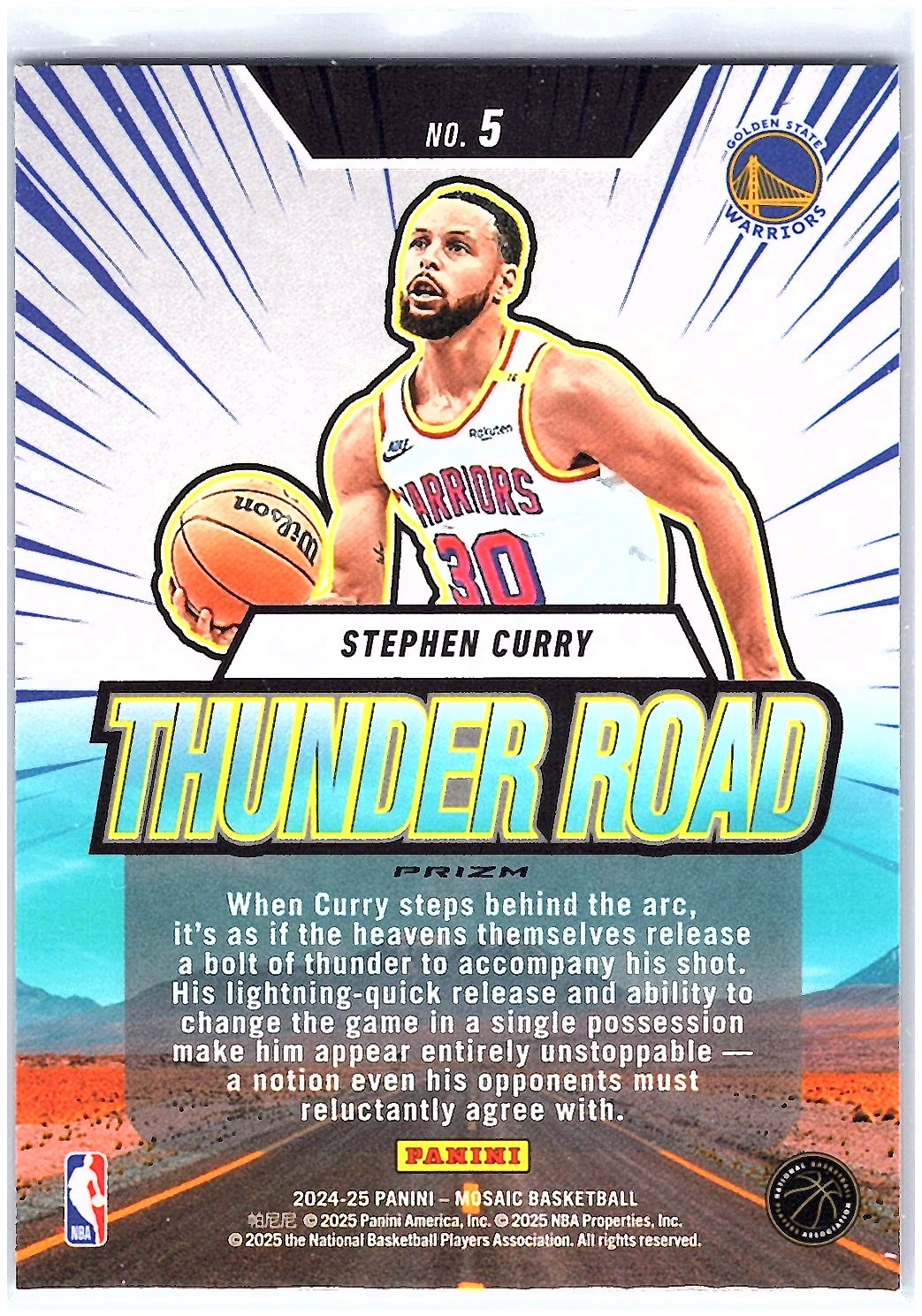 2024-25 Panini Mosaic #5 Stephen Curry Thunder Road Mosaic Green