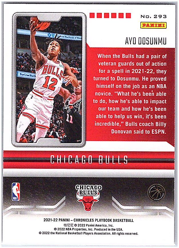 2021-22 Panini Chronicles #293 Ayo Dosunmu Pink