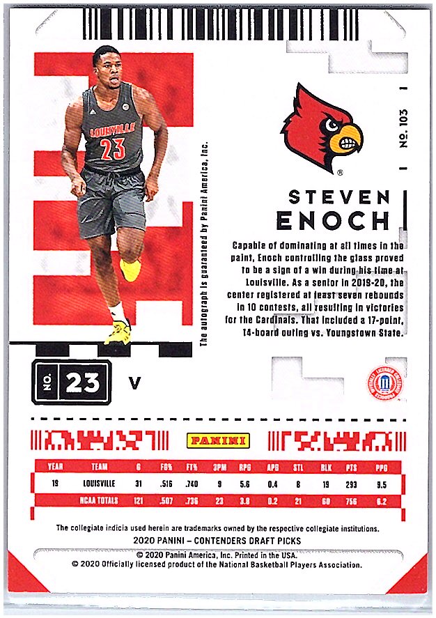 2020 Panini Contenders Active Picks Autograph #23 Steven Enoch