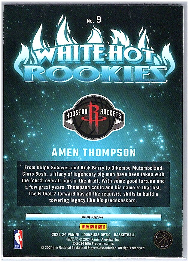 2023-24 Donruss Optic - White Hot Rookies Holo #9 Amen Thompson