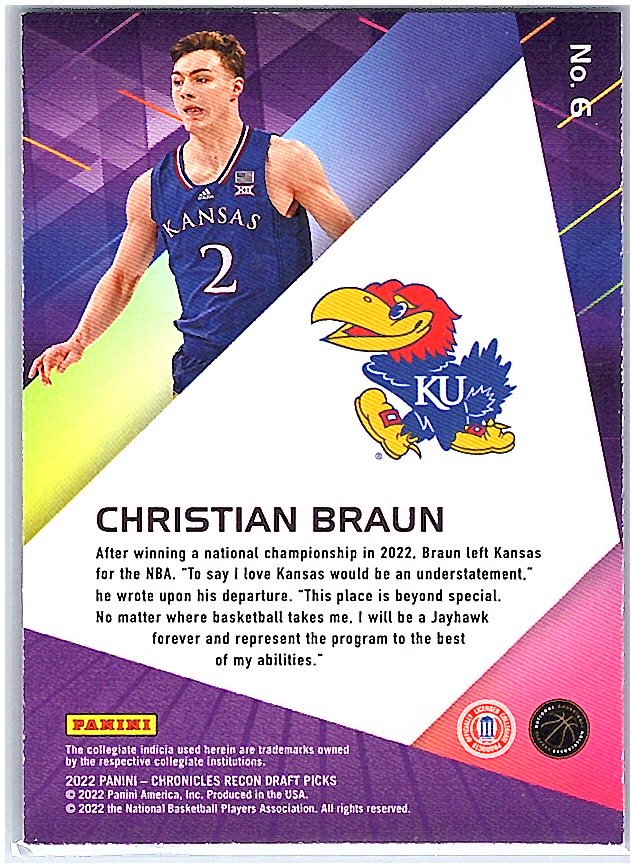 2022 Panini Chronicles Active Picks #6 Christian Braun Recon