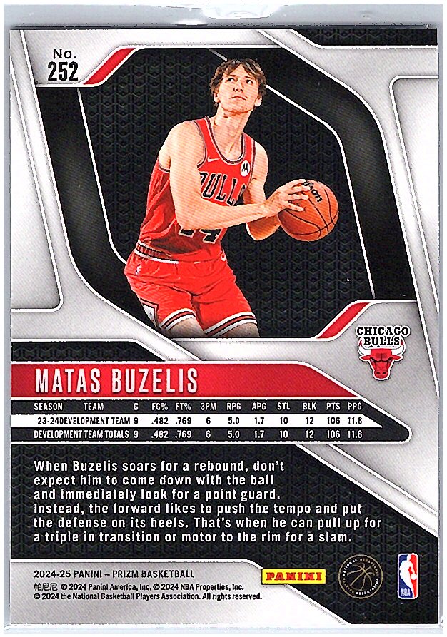 2024-25 Panini Prizm #252 Matas Buzelis