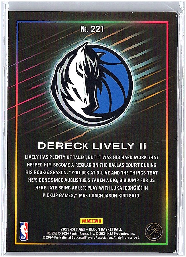 2023-24 Panini Recon #221 Dereck Lively II
