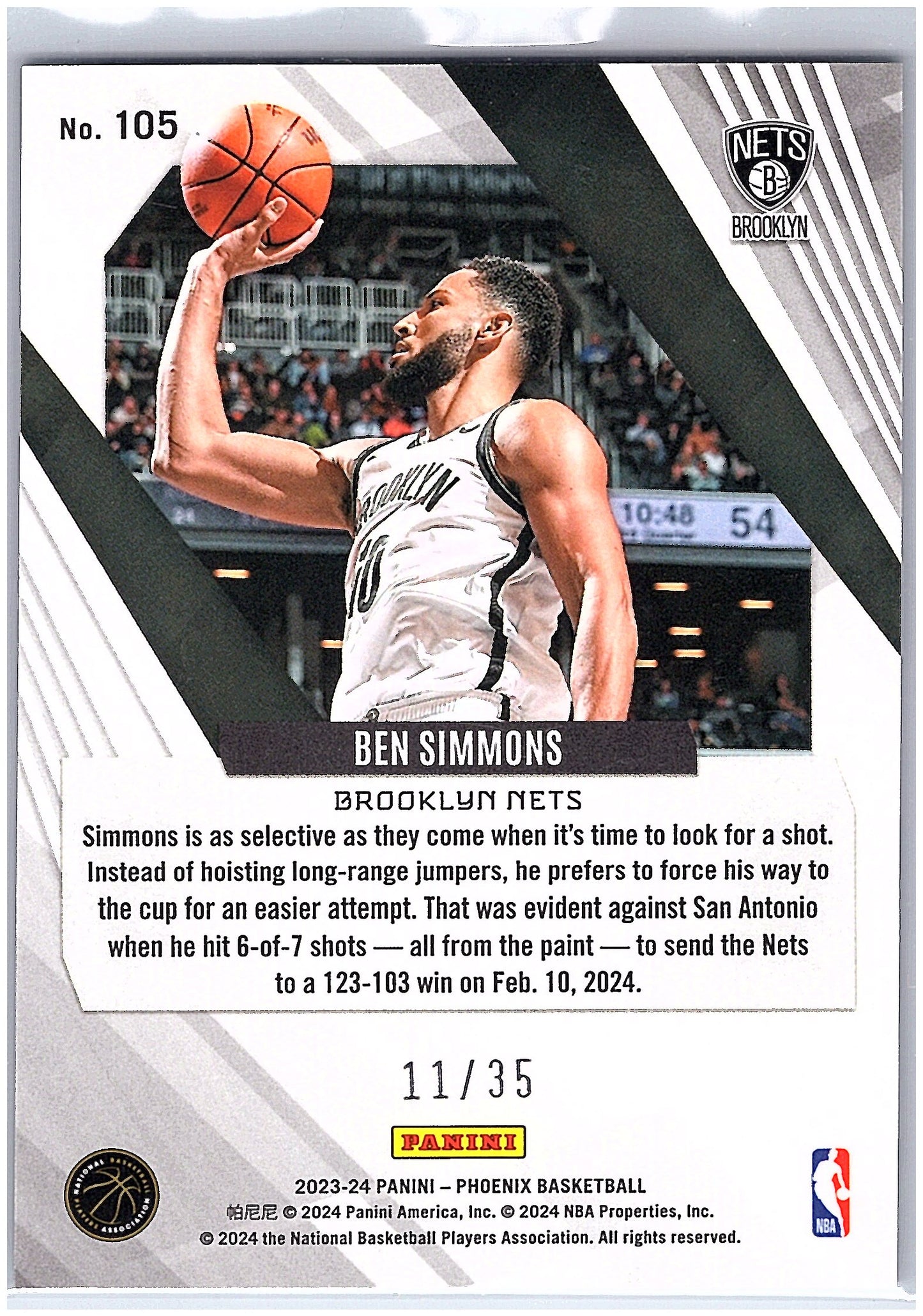 2023-24 Panini Phoenix #105 Ben Simmons Blue #/35