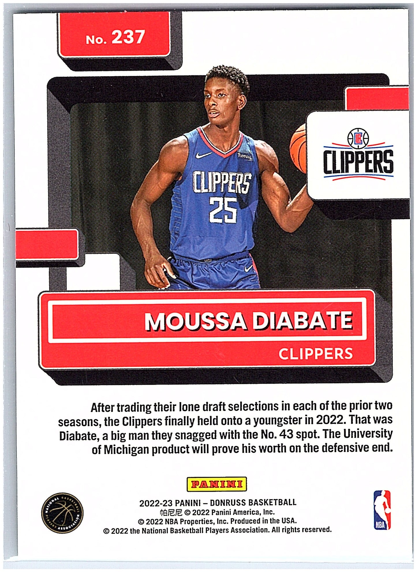 2022-23 Donruss #237 Moussa Diabate Holo Laser Green