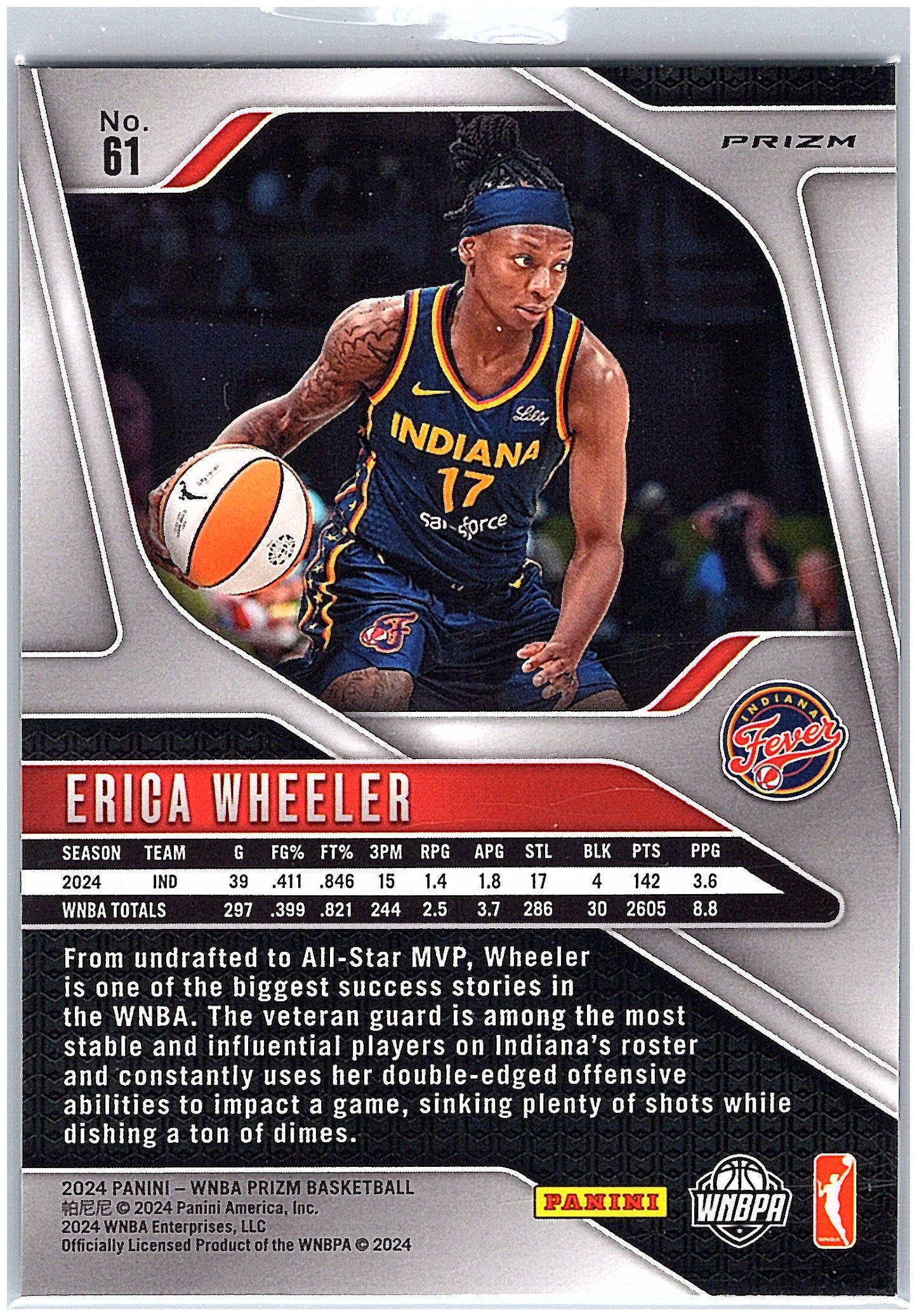 2024 Panini Prizm WNBA #61 Erica Wheeler Green Prizms