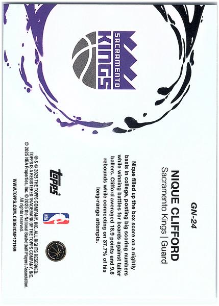 2025-26 Topps #GN-24 Nique Clifford Generation Now