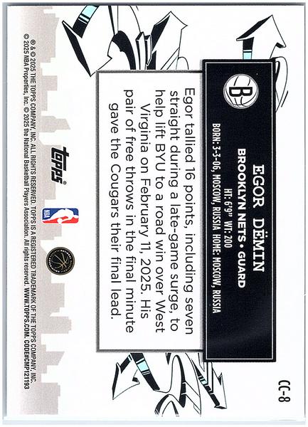 2025-26 Topps #CC-8 Egor Dëmin Clutch City Prospects Holo Foil