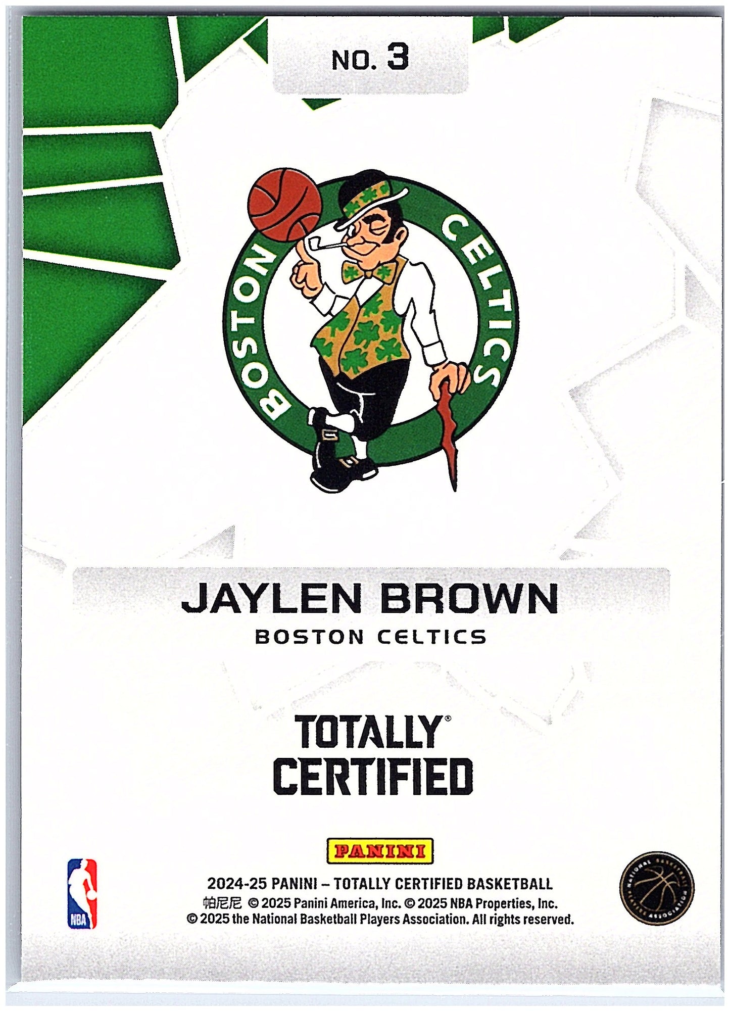 2024-25 Panini Totally Certified #3 Jaylen Brown Rock the Rim Mirror